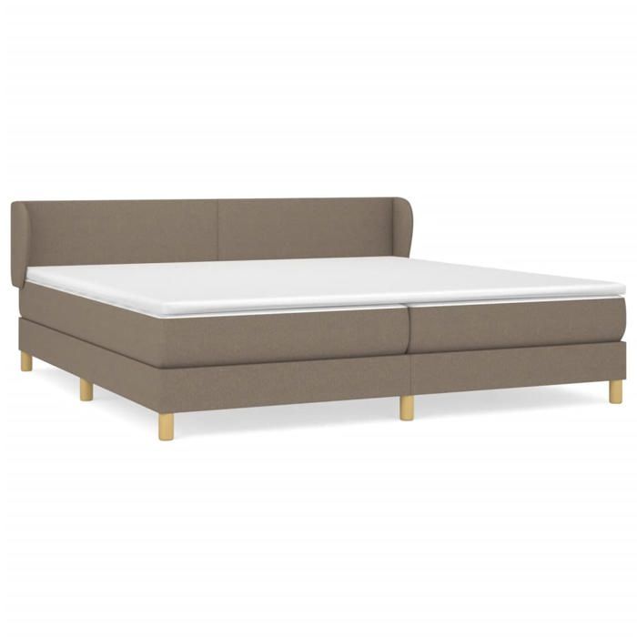 3126673 vidaXL Divan Bed with Mattress Taupe 200x200 Cm Fabric