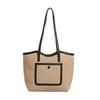 2025 new simple casual lazy texture commuter contrasting color splicing women's tote bag shoulder bag