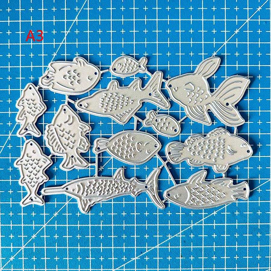 Fische Stanzformen für Kartenherstellung, Wal Metall Stanzschablone für DIY Scrapbooking Fotoalbum Prägepapierkarten Basteln Stanzteile