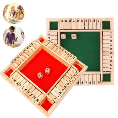 Pub Bar Party Supplies Educational Toys Shut The Box Dice Board Game Wooden Flaps & Dices Game