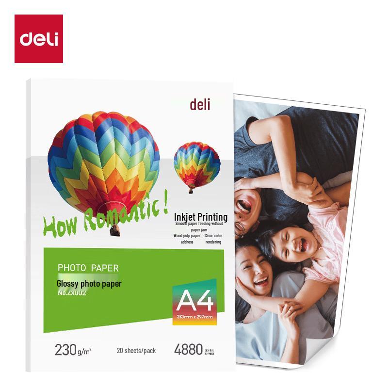 deli A4 High-Gloss Inkjet Photo Paper