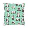 Kawaii Panda Bear Patterns Cushion Cover Sofa Home Decor Animal Cartoon Square Throw Pillow Case 45X45