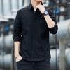 SHANLIANG Long Sleeve Black Shirt with Metal Basic Solid Oxford Shirt Men's Buttons, Color, Business, Color, Casual, Cotton, Fashionable, Spring,