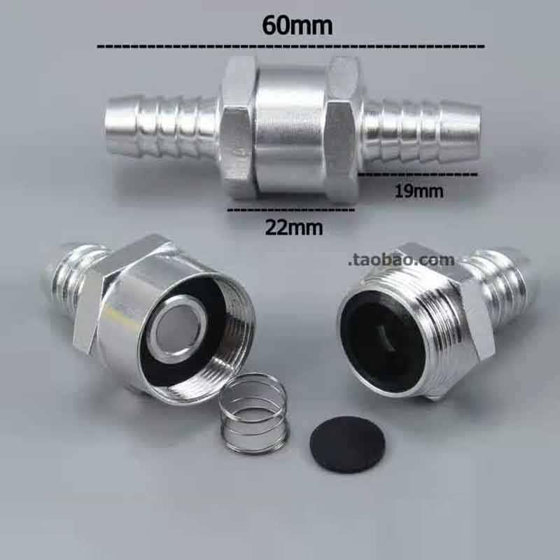 One-way Valve 6/8/10/12/14/16mm Aluminium Alloy Check Valve for Diesel, Petrol, Water Hand Pumps Oil Supply Fittings