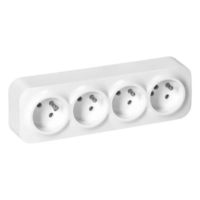 Gniazdo Poczwórne N/T Todo 2P+Z Ip20, Biały - On-7210/W