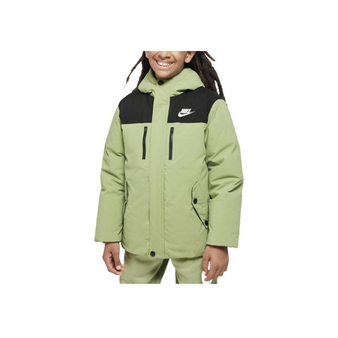 Nike Down Jacket Hooded Warm Water Resistant Kids Jackets Oil-Green HQ7165-386