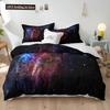 Starry Sky Polyester Duvet Cover Set King Size White Star Colourful Galaxy Starry Space Nebula Abstract Cosmos For Boy Girl Kids