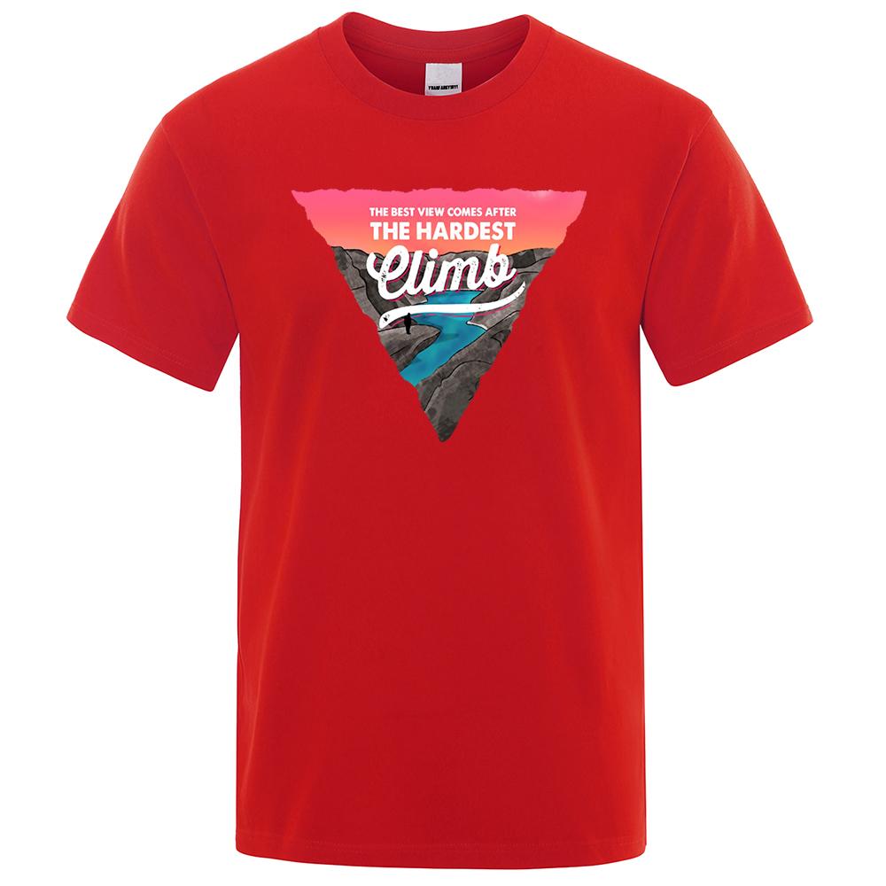 Inverted Triangle Letter Pattern Mens Tshirt Creativity Loose Tee Clothes Cotton Sportswear Oversized Tops