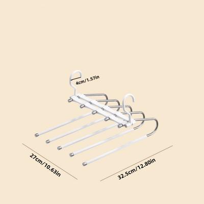 2pcs/Multi-Layer Folding Trouser Rack Skirt Rack Space-Saving Stainless Steel Hook Wardrobe Storage Rack