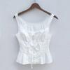 White Bow Sling Vest Women's Summer Wear Design Sense Unique Beautiful Shirt Sleeveless Shirt Top