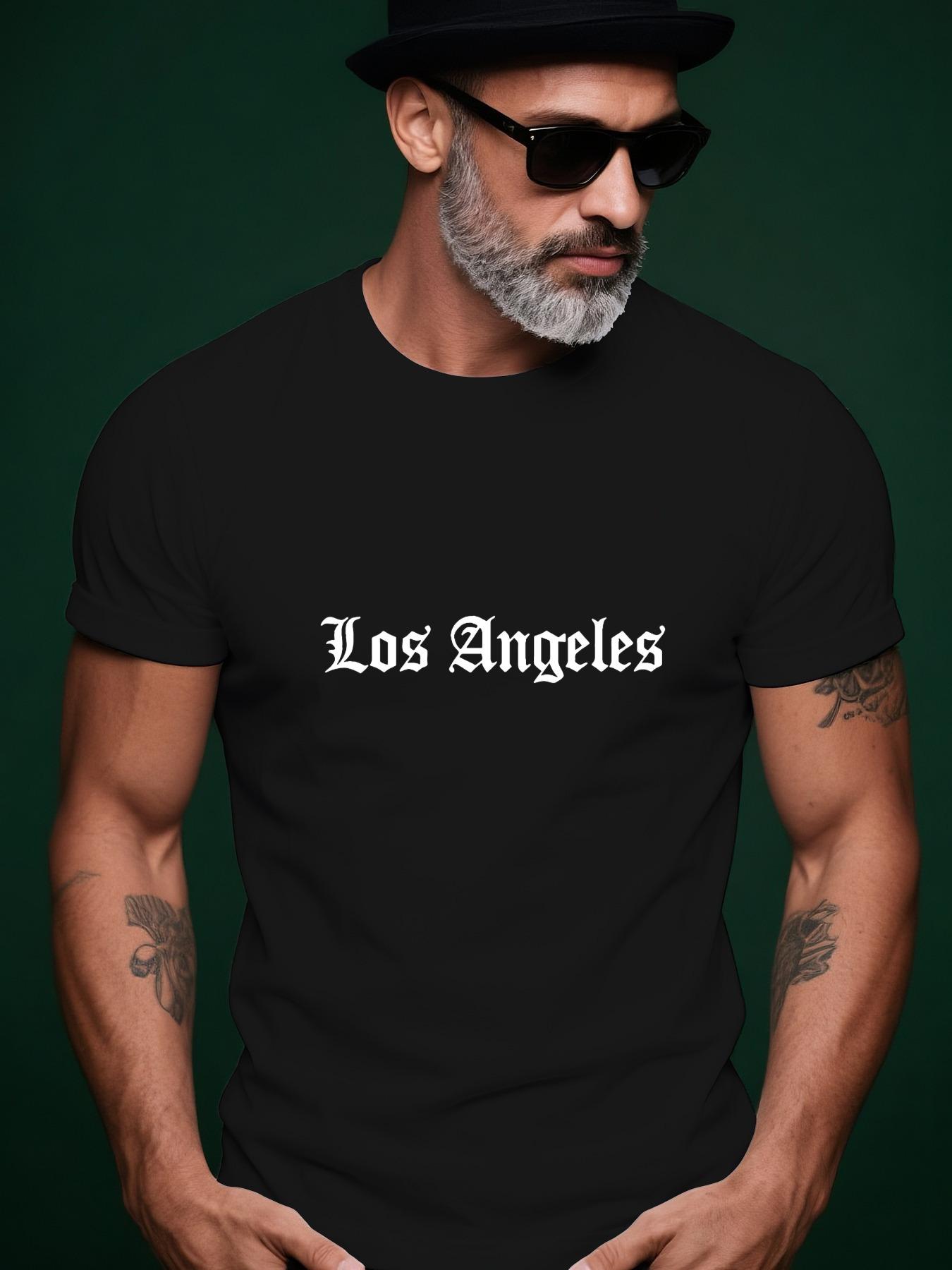 Los Angeles Graphic Tshirt - Dark Green Crew Neck Tee XL
