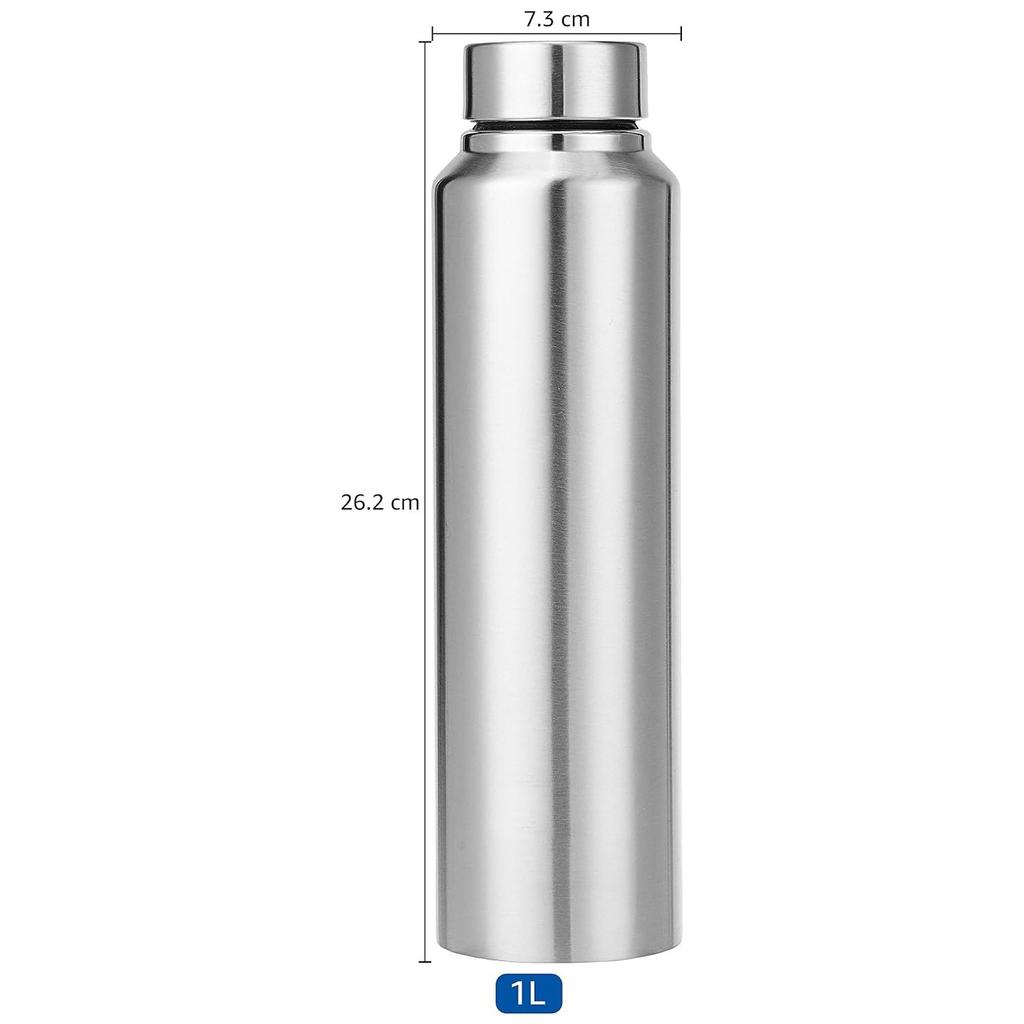 Stainless Steel Water Bottle, Set of 2, 1 L Each