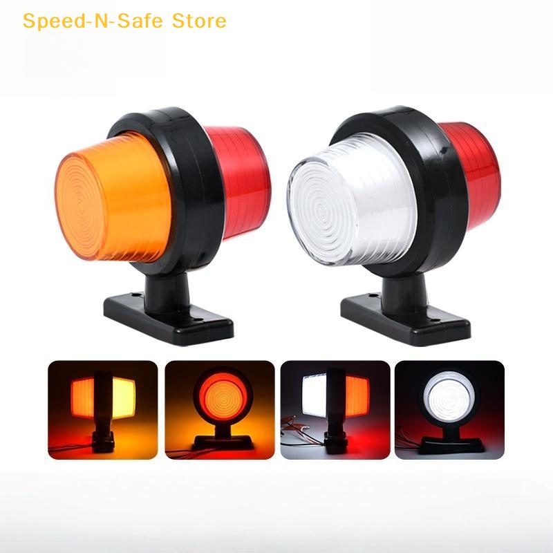 Heavy Duty Truck LED Side Marker Light Double Sided Amber Red Waterproof Lamp for Trailer RV Caravan Road Safety