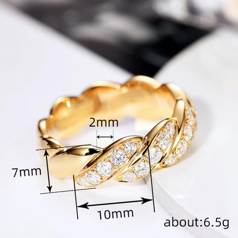 European and American Popular Zircon Ring, Twist Popular Cuban Hip-hop Men's Ring, High-end Ring Ring