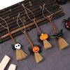 Halloween Decorations Wooden Witches Brooms Hanging Ornament Witches Broomstick Pendant Wall Hangings Gift for Women Men