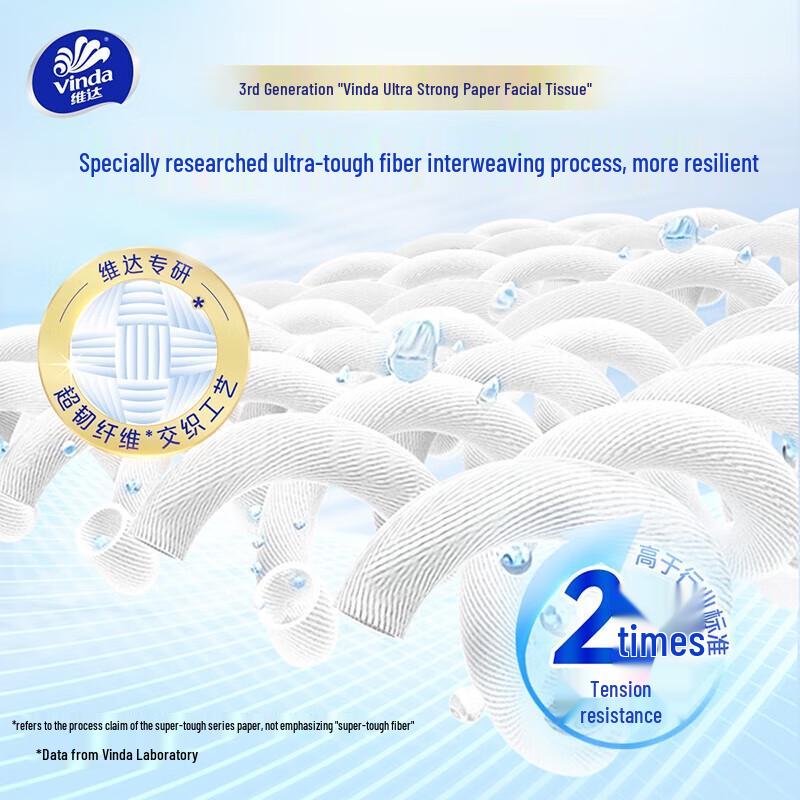 Vinda Ultra-Tough 3-Ply Soft Pack Facial Tissues