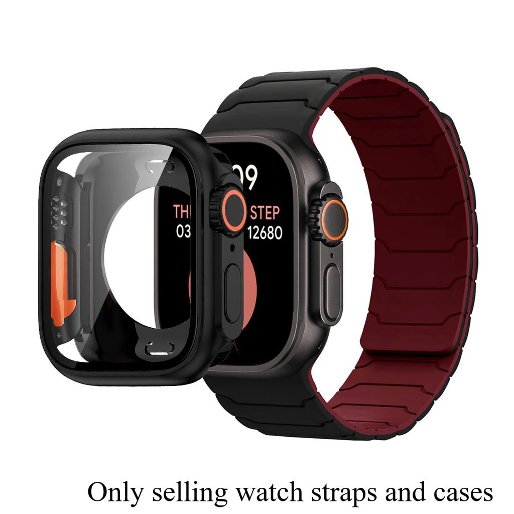 Case+Band For Apple Watch 41 40 44 45 42 46mm Magnetic Strap Screen Protector For Iwatch Series 11 10 987 SE 654 Change To Ultra