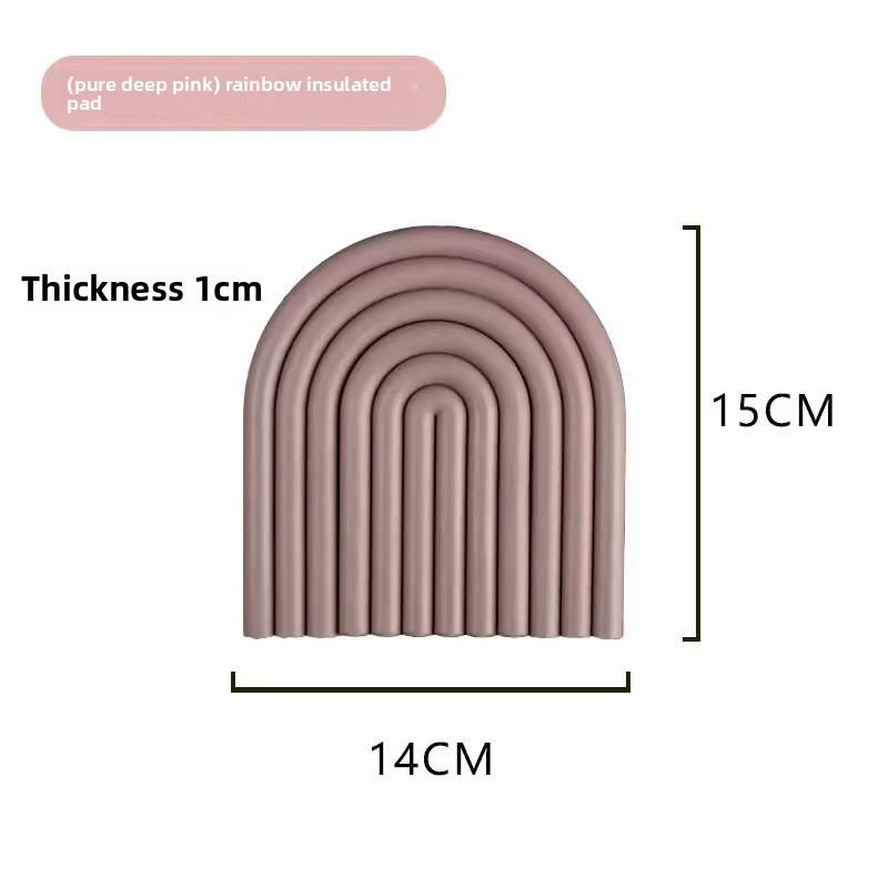 Home Use Rainbow Silicone Coaster Tpr Heat Resistant Nonslip Table Mat For Dining And Hot Dish Protection