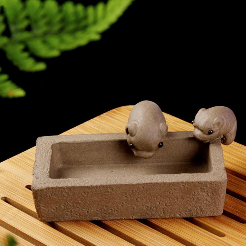 Tea Pet Ornaments Purple Clay Tea Pet Craftsmanship Gift Chinese Crude Pottery Kung Fu Tea Set Tea Pet Pig Trough