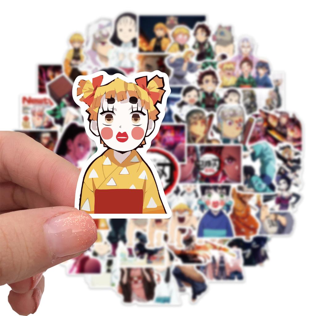 50 Pictures of Demon Slayer: The Latest Flower Street Stickers Personalized Decorative Suitcase Notebook Guitar Waterproof Removable Stickers
