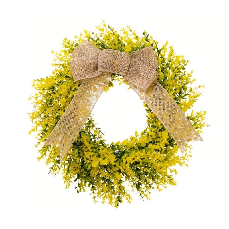 

Artificial Yellow Leaf Wreath Front Door Wreath Spring Wreath for Front Door Farmhouses Garden Wedding Decorations 1