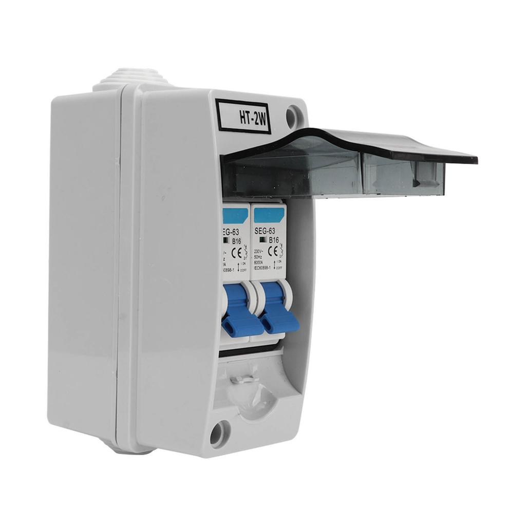 Circuit Breaker 2 Way MCB Switch Protection Waterproof Distribution Box 230V for Outdoor