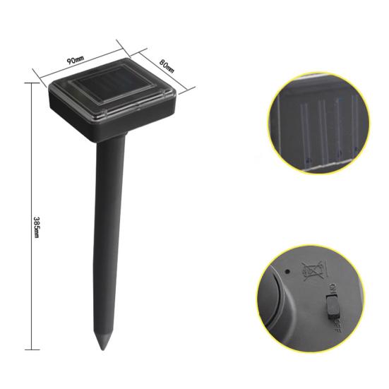 Solar Powered Ultrasonic Rat Mice Snake Repellent Garden Lawn Farm Pest Repeller