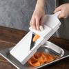 Shimomura Kougyou Slicer (SFS-102) Made in Japan with Holder, Adjustable Thickness, 0.8mm-3.0mm, for Cabbage, Juliennes, and Tomato Slices. Made in Ts
