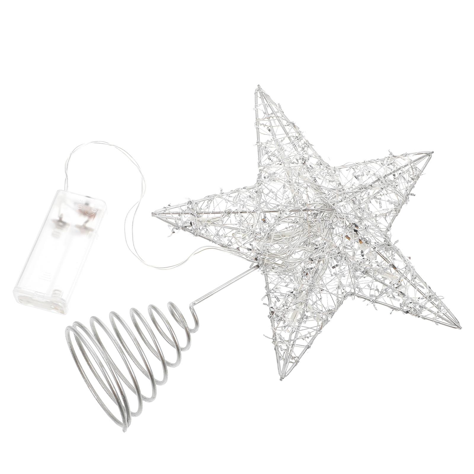 

Звезда на верхушку елки Рождественский топпер Свет Декор Верхушка елки Лампа Украшение Аксессуар для вечеринки Дизайн Орнамент Уличные украшения 27X20X6.5CM серебряный