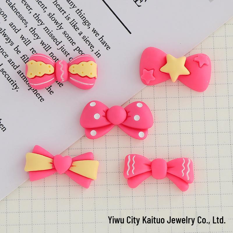 Bowknot Resin Accessories: Vibrant DIY Hair Clips, Phone Case Charms, Fridge Magnets, Crocs Decorations, and Car Adornments.