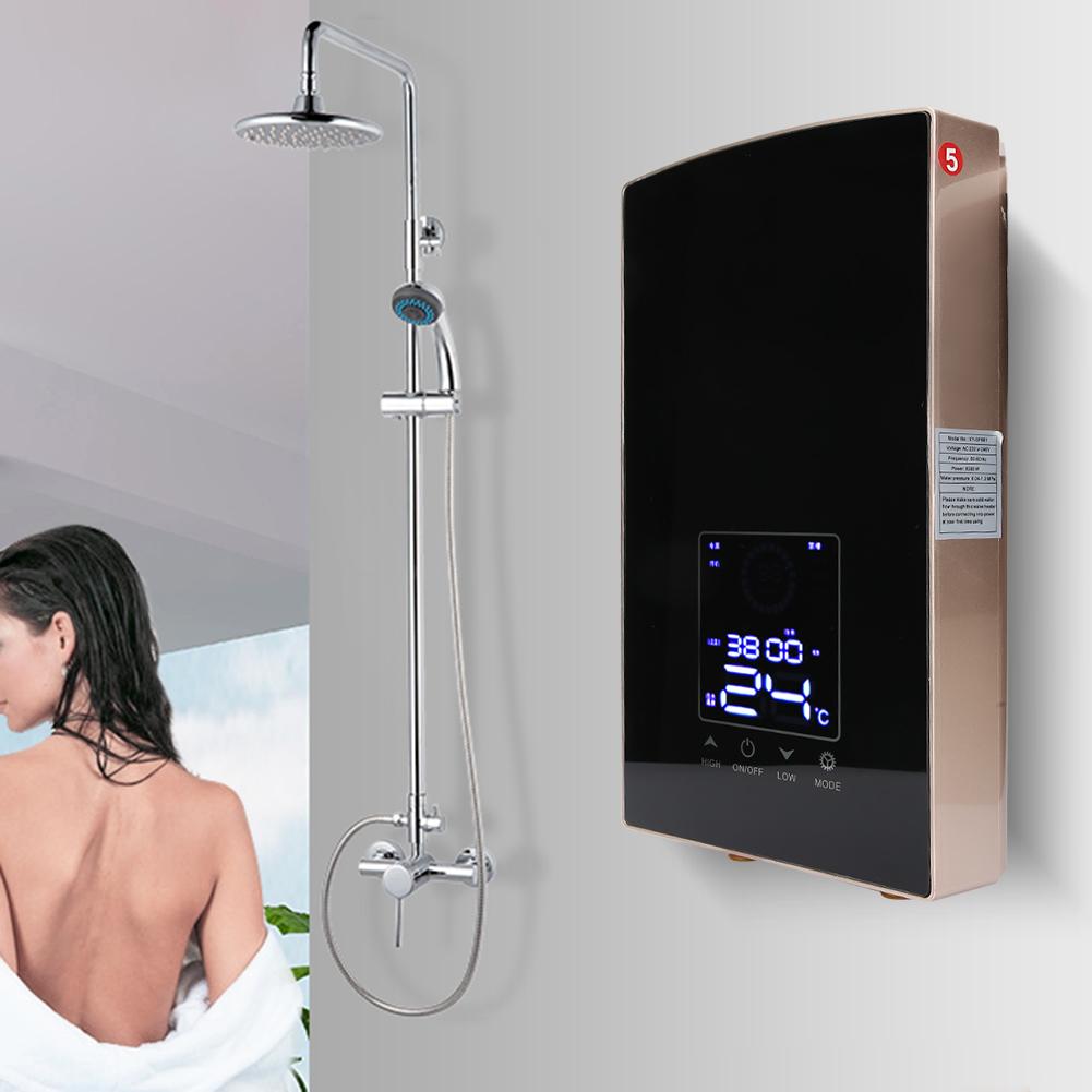 An der Wand montierter, sprachgesteuerter, elektrischer Sofort-Warmwasserbereiter für Badezimmer, 220–240 V