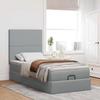 Exclusive House - Ottoman Bed Frame with Light Grey Mattress 80x200 Cm Fabric