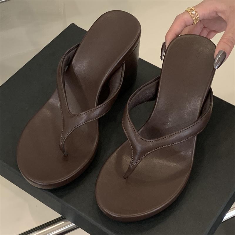 Fashion Eilyken Solid Platform Clip Toe Wedges Women Slippers Fashion High Heels Sandals Summer Flip Flops Slide Shoes