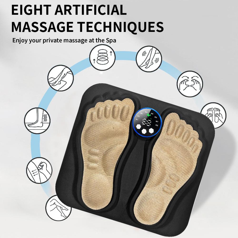 3D Microcurrent Foot Massager Mat - Portable Acupressure Stimulator for Home Travel Pain Relief