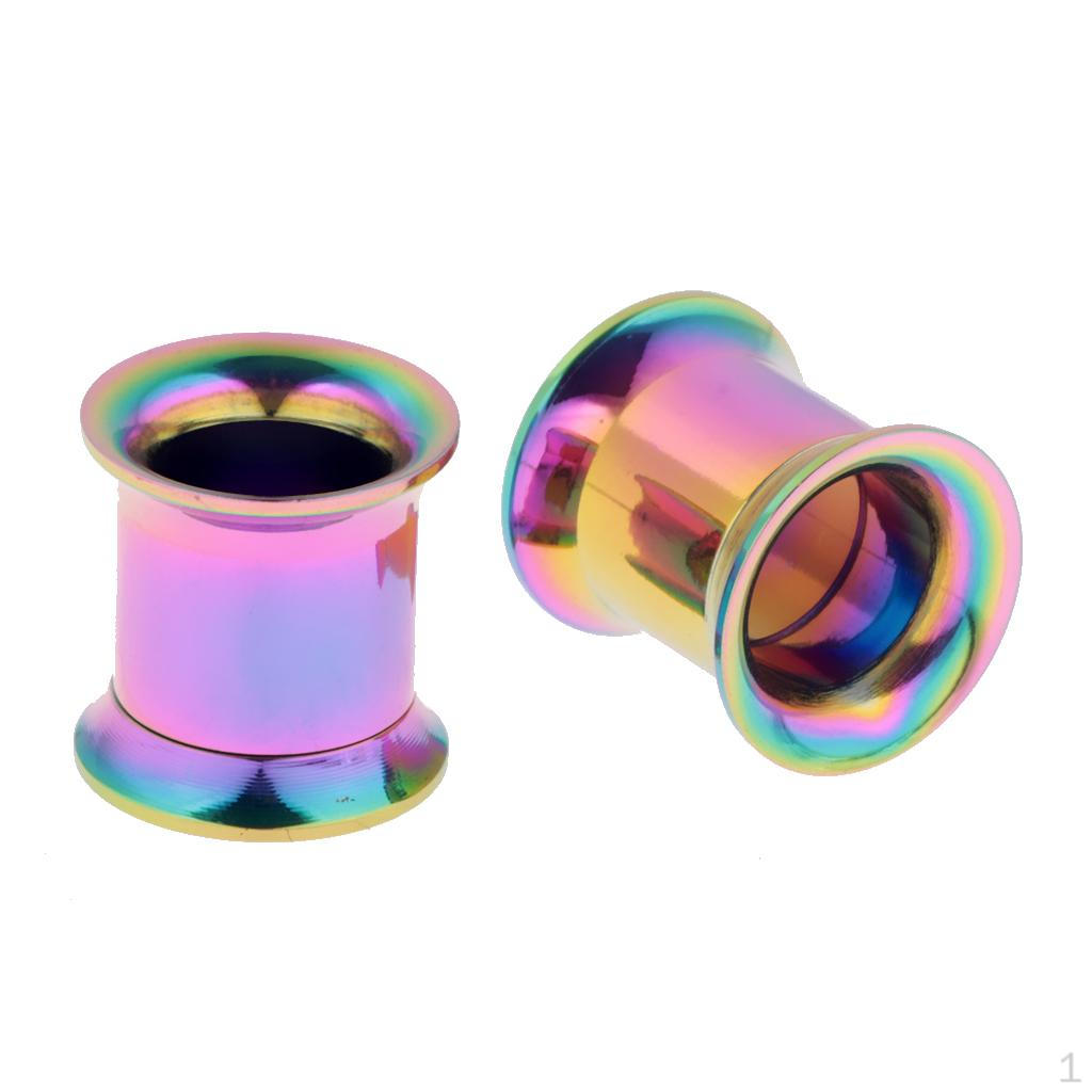 

1 Pair Colorful Stainless Steel Ear Strech Kit Tunnel Plug Jewelry 2mm 8mm