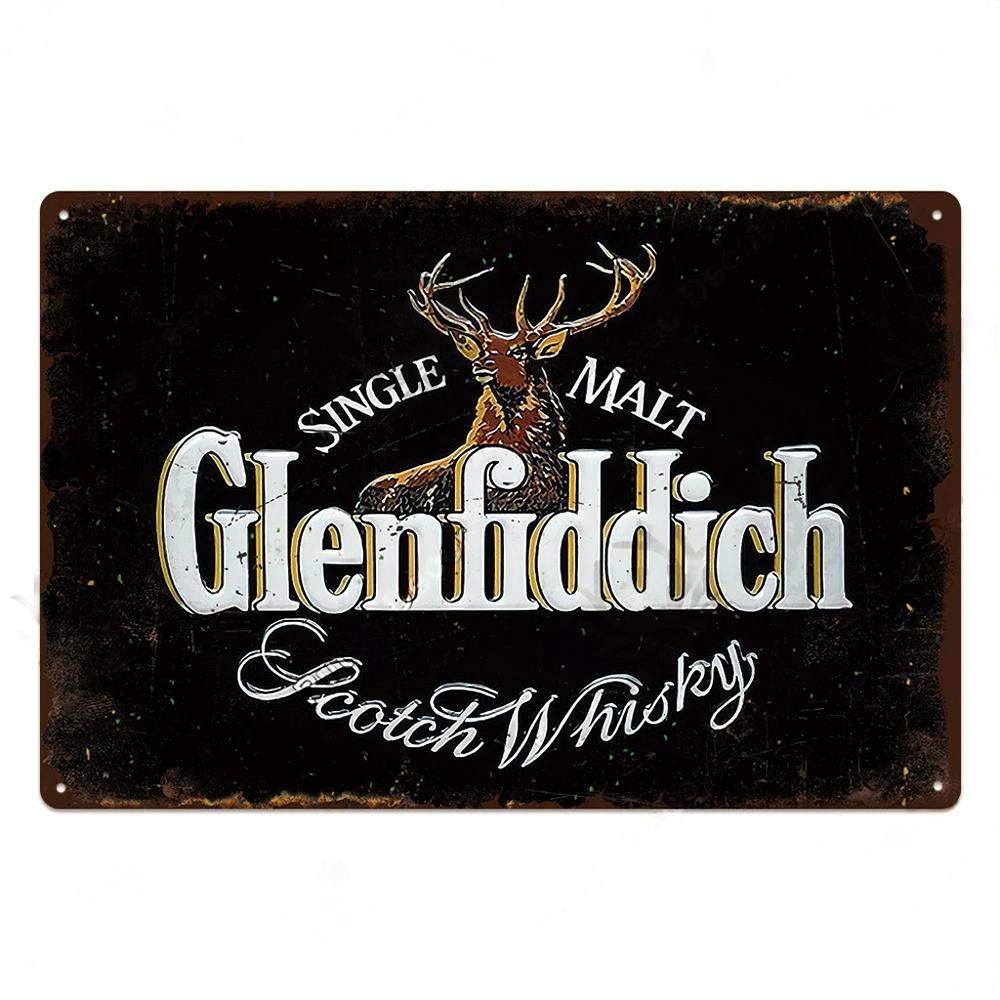 FJ Whisky Affischer Plakett Vintage Metallplåt Dekor Metallskyltar Pin Up-flicka Retro Väggdekoration för Bar Klubb Pub