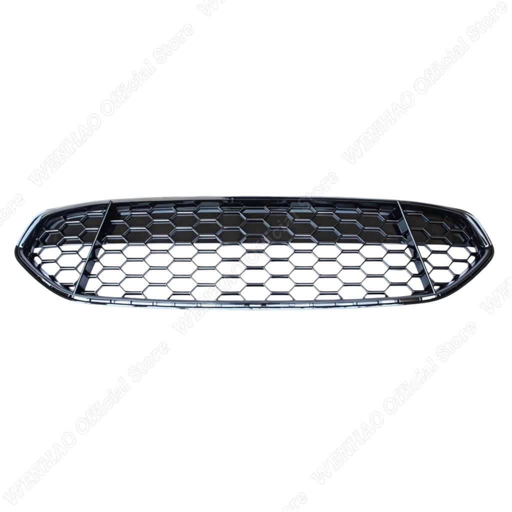 Car Front Bumper Radiator Grille For Ford Fusion Mondeo 2013-2016 Honeycomb Mesh Center Racing Grille Cover Gloss Black ABS