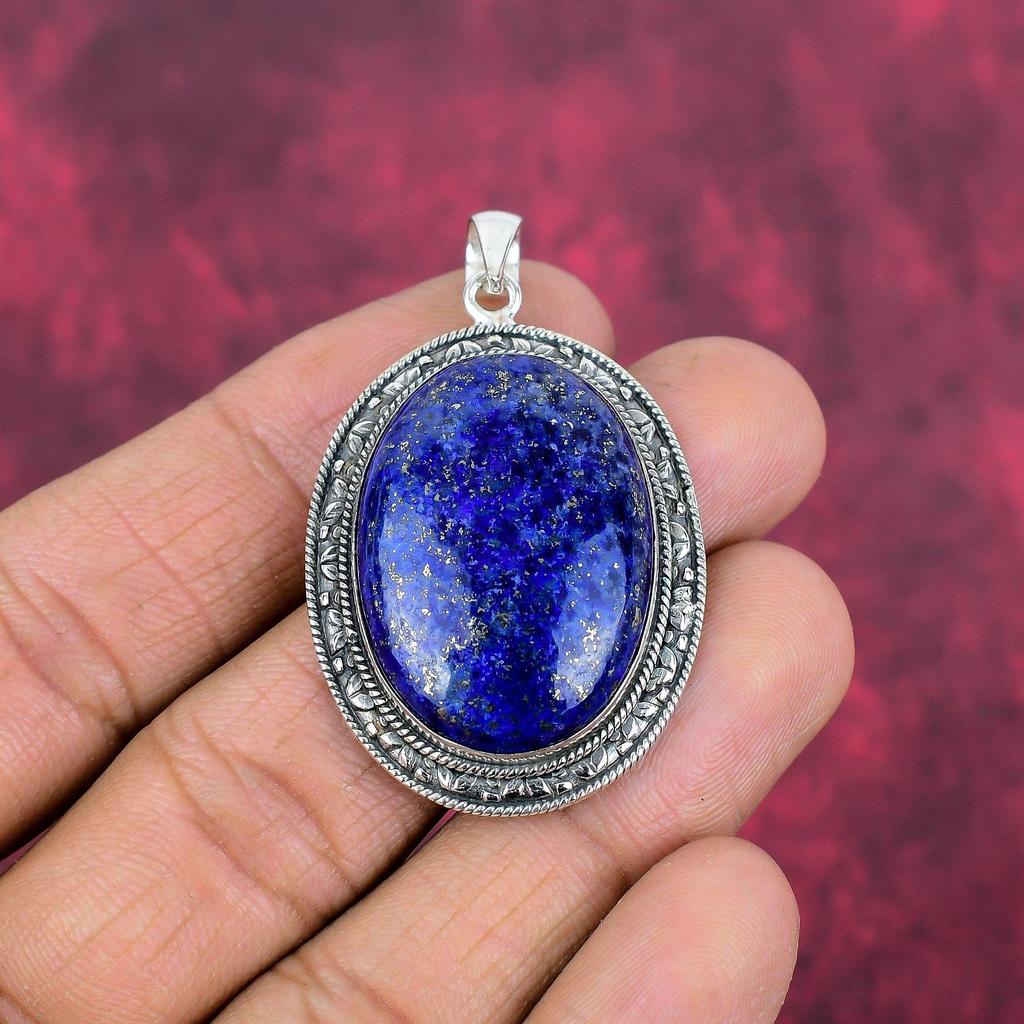 Lapis Lazuli Pendant Handmade Gemstone Jewelry, 925 Solid Sterling Silver Pendant ,Unique Design Jewelry Pendant