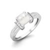2.02 Cts Cushion Shape Pearl Art Deco Shank 925 Sterling Silver Wedding Women Ring