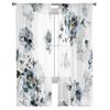 Tende trasparenti con fiori ad acquerello estivi, tende in voile per camera da letto, tende trasparenti per finestre del soggiorno, tende in tulle per cucina