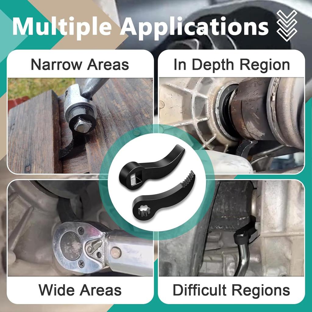 Tool Crowbar Adapter Head Square Plum Blossom Mouth Drive Ratchet Open-end Wrench Adaptor Axle Shaft Removal Car Repair Tools