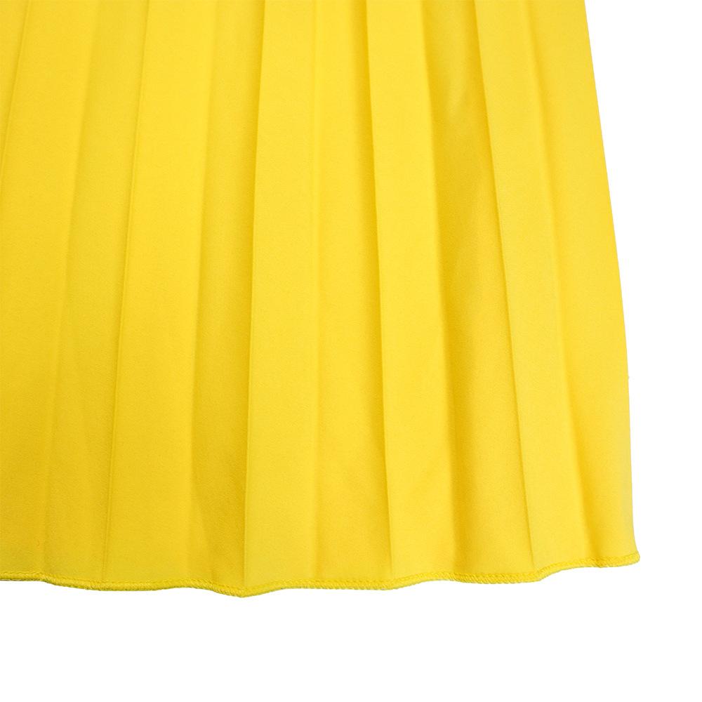 IHUASU Dame Langermet Snøring Ensfarget V-hals Slim Plissert Plussstørrelse Kjole