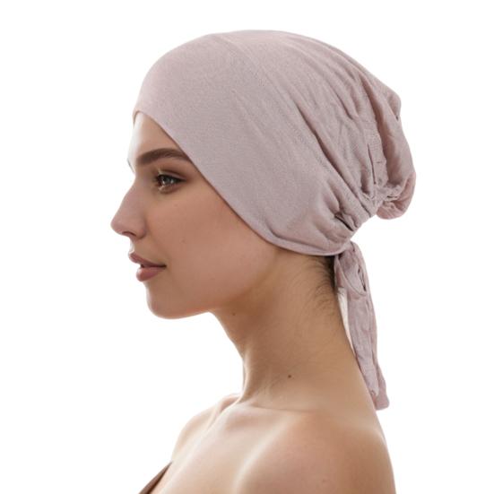Berretto Foulard Monocolore da Donna Regolabile Traspirante Elasticizzato Antiscivolo Cotone Sottocappello Sotto Foulard Cappello Interno Cappello da Notte per Dormire Cuffia per Capelli