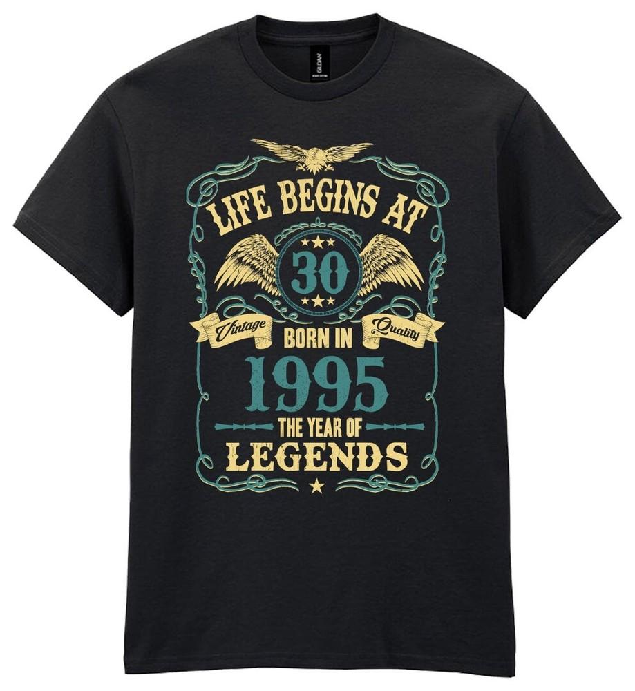 Life Begins At 30 Mens 30th T-Shirt BORN In 1995 Legends  Birthday Gift