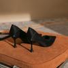 Temperament pointed thin heels versatile women's high heels new simple black shoes classic not tired feet women