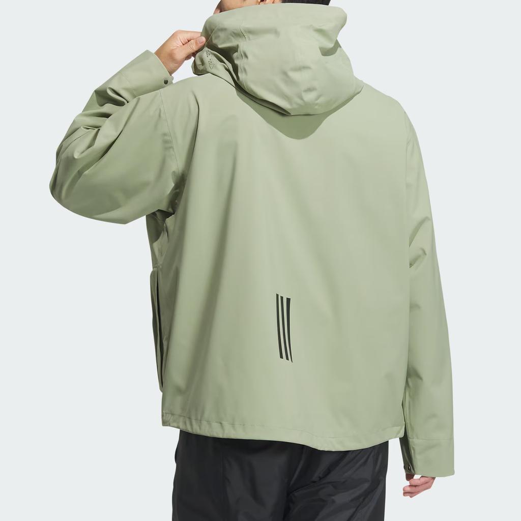 Adidas Tech Rain Jacket Windproof Waterproof Hooded Jacket Men Jacket Tent-Green JI8670