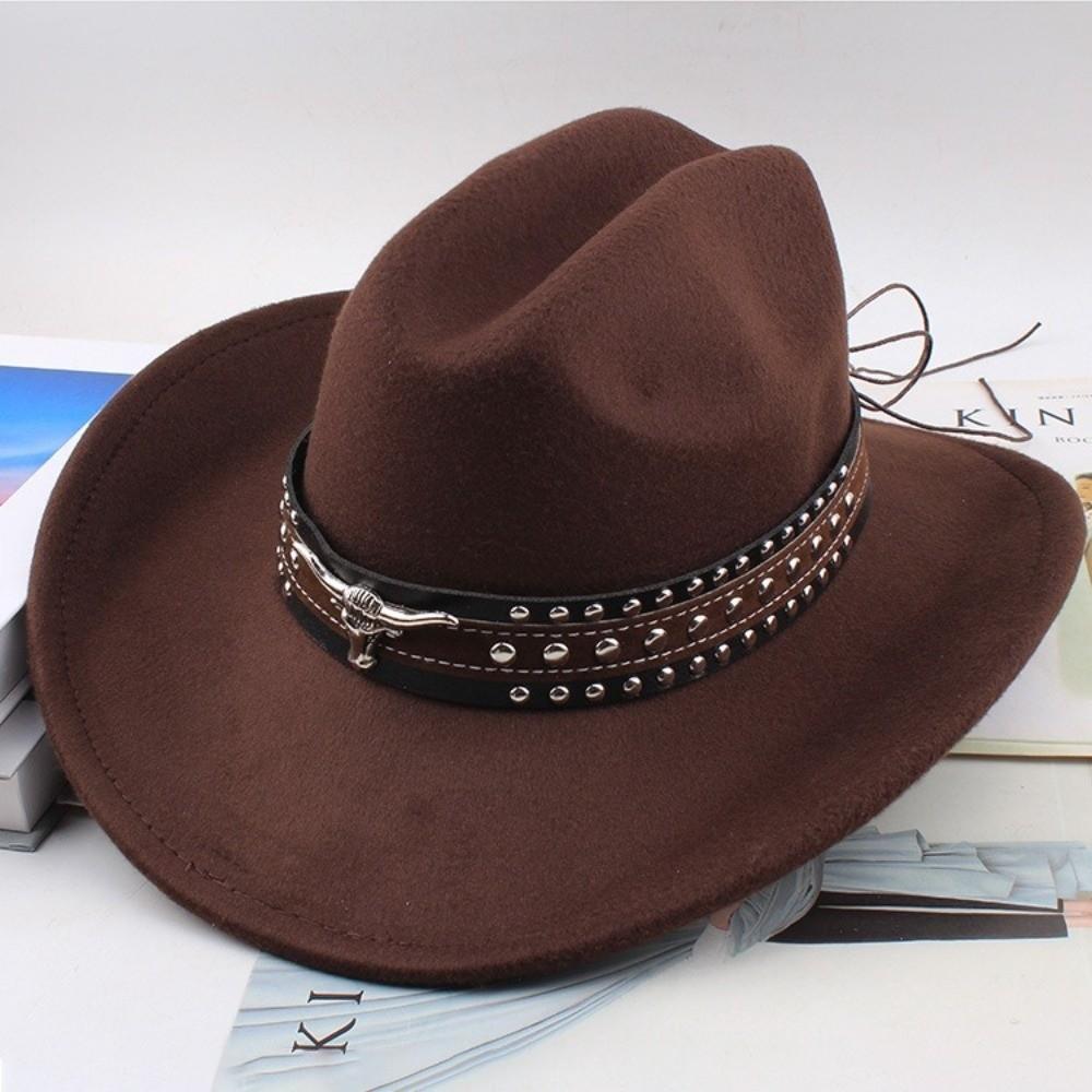 Soft Felt Cowgirl Hat Wide Brim Sun Hat Fashion Riding Hat Theme Party