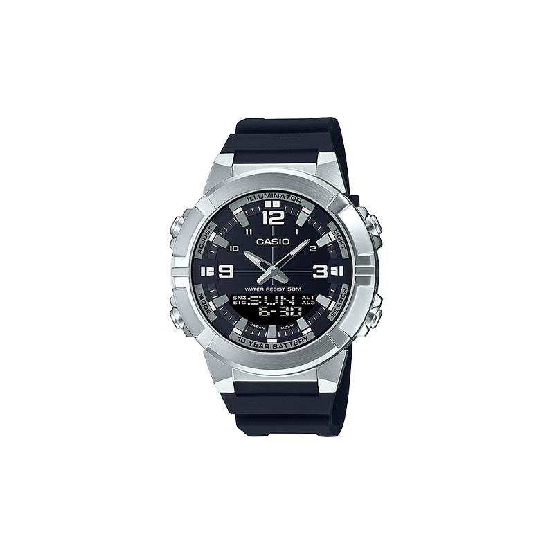 CASIO YOUTH series - disc dual display 10 years of power classic pointer dual display dial sports waterproof Quartz resin strap men's watch AMW-870-1A