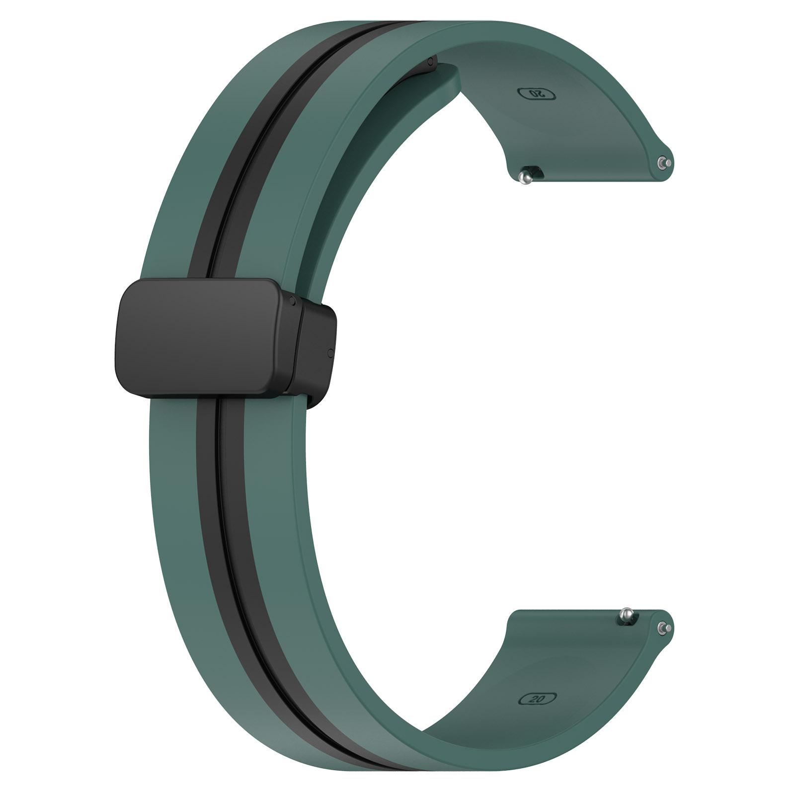 

Magnetic Folding Buckle Band For TicWatch Pro 3 Ultra GPS/LTE Silicone Strap For TicWatch E3 /GTX/GTH/E2 Bracelet Accessories 20mm оливковий колір чорний