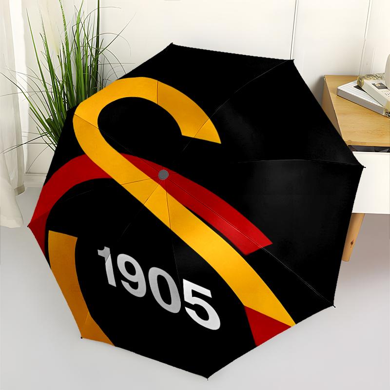 Galatasaray S .K Print Automatic Umbrella, 8 Rib Iron Frame, Plastic Handle, Suitable for Outdoor Travel &Daily , Ideal Gift
